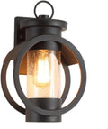 wall sconces Simple Wrought-Iron wall lamp Creative Waterproof Matte Black wall lamp Industrial Retro wall lamp with Transparent Glass lampshade Bathroom-Washing Lamps Exterior Light Fixture