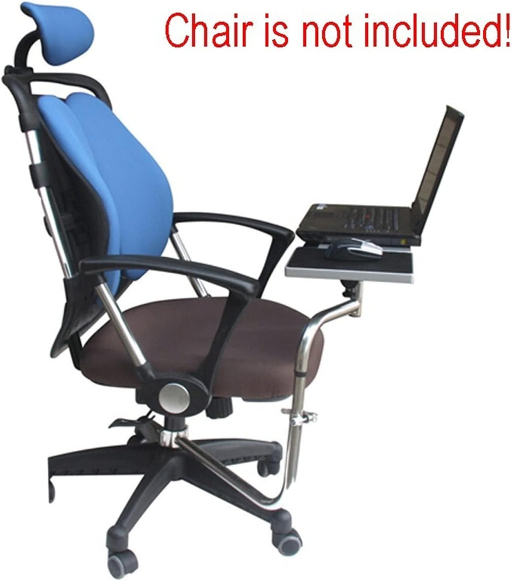 BL OK031 Full Motion Chair Clamping Keyboard Holder Laptop Desk Mouse Pad Notebook Stand with Fan for Comfortable Office AndGame(Black)