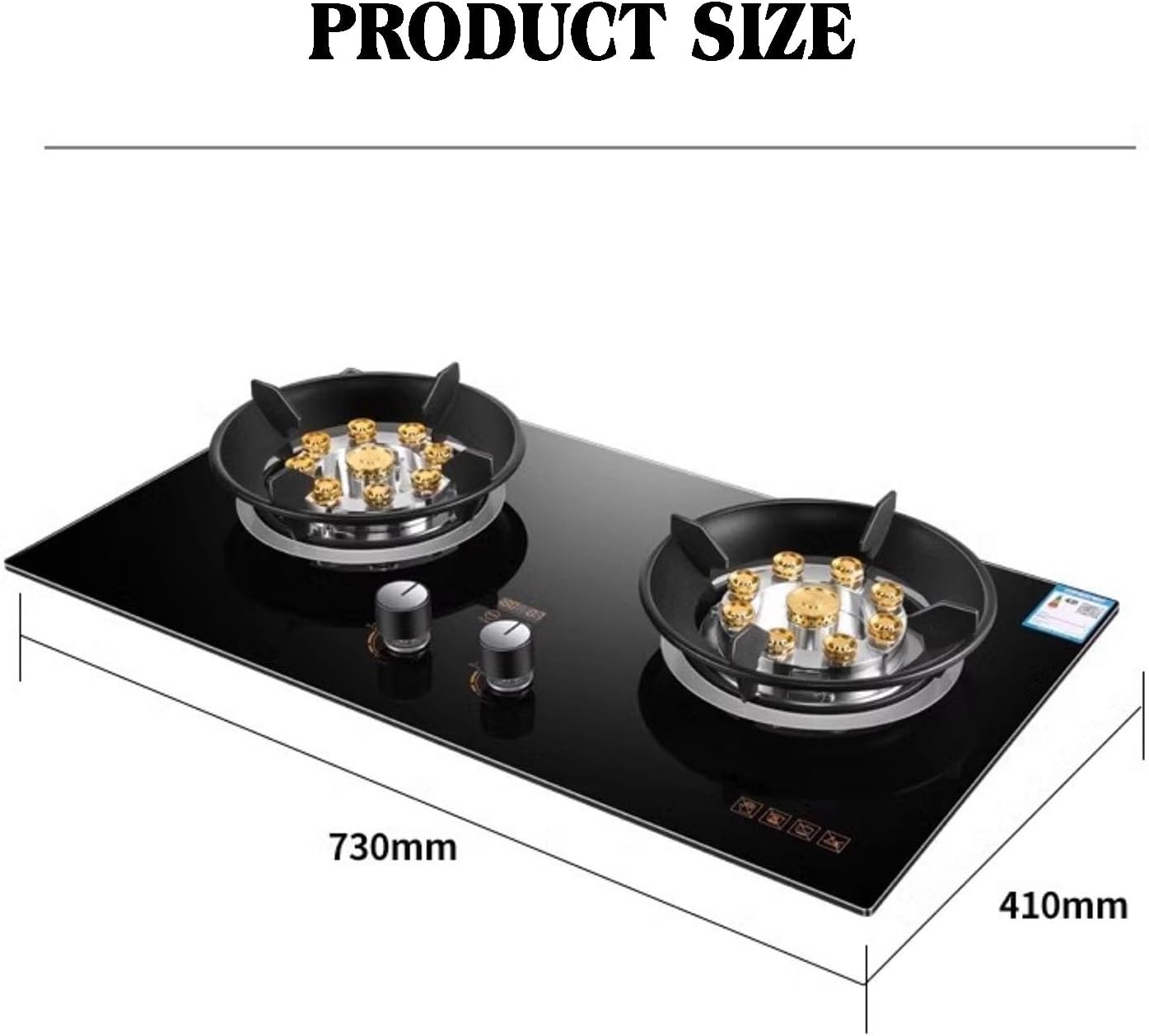 NIKKHO Gas Stove 2 Burners,Built-in Black Glass Gas Hob with Timer and Flame Failure Protection,NG/LPG Convertible,Desktop/Embedded Pulse Ignition (Color : LPG), 54768