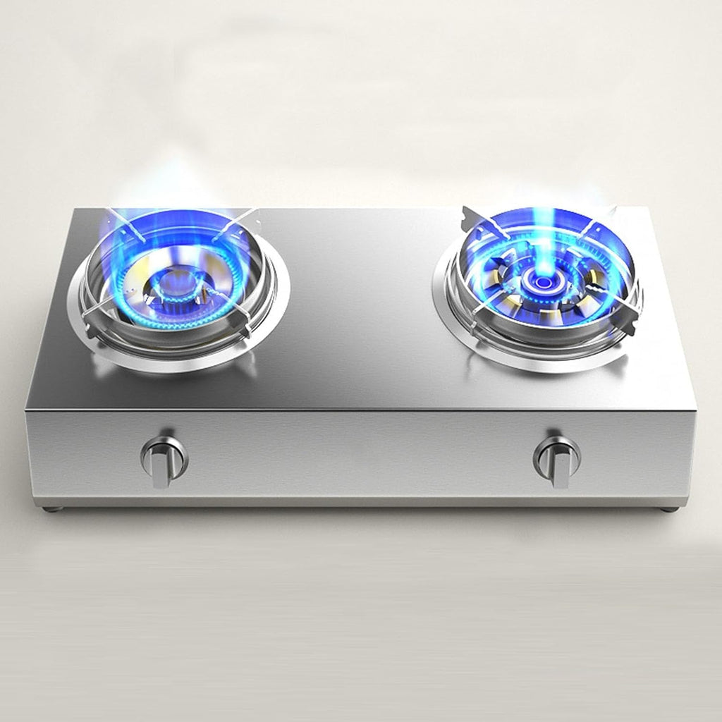 NIKKHO Gas Stove,Table-Top Gas Hob,Stainless Steel Panel,2 Burners,for Caravan Home Camping Catering,with Thermocouple Protection,7.2KW/24566.4BTU (Color : NG), 54768