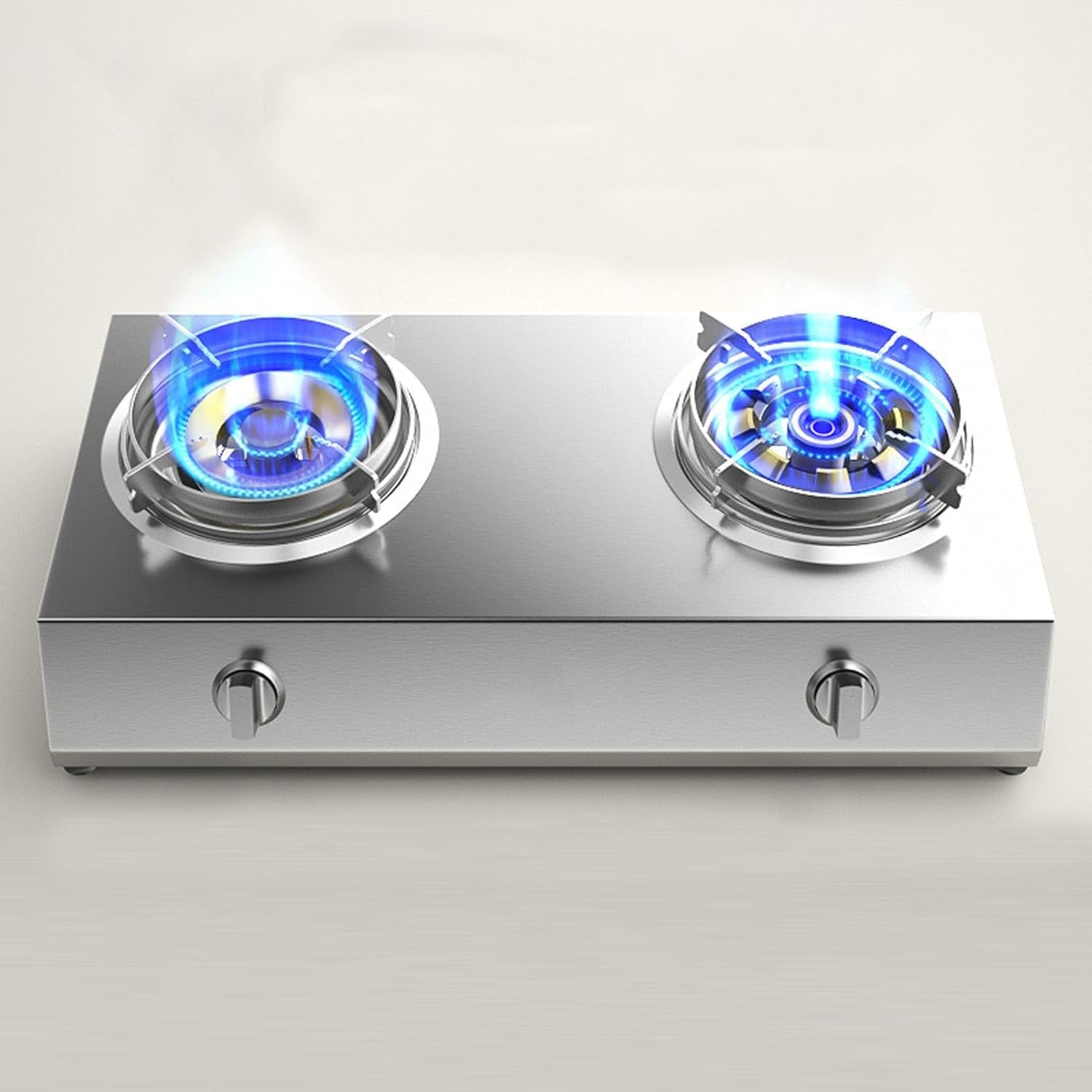 NIKKHO Gas Stove,Table-Top Gas Hob,Stainless Steel Panel,2 Burners,for Caravan Home Camping Catering,with Thermocouple Protection,7.2KW/24566.4BTU (Color : NG), 54768