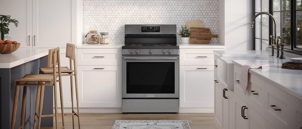 Frigidaire Gallery 30 in 5 Burner Element Freestanding Range in Stainless Steel with True Convection and Air Fry GCRE3060BF