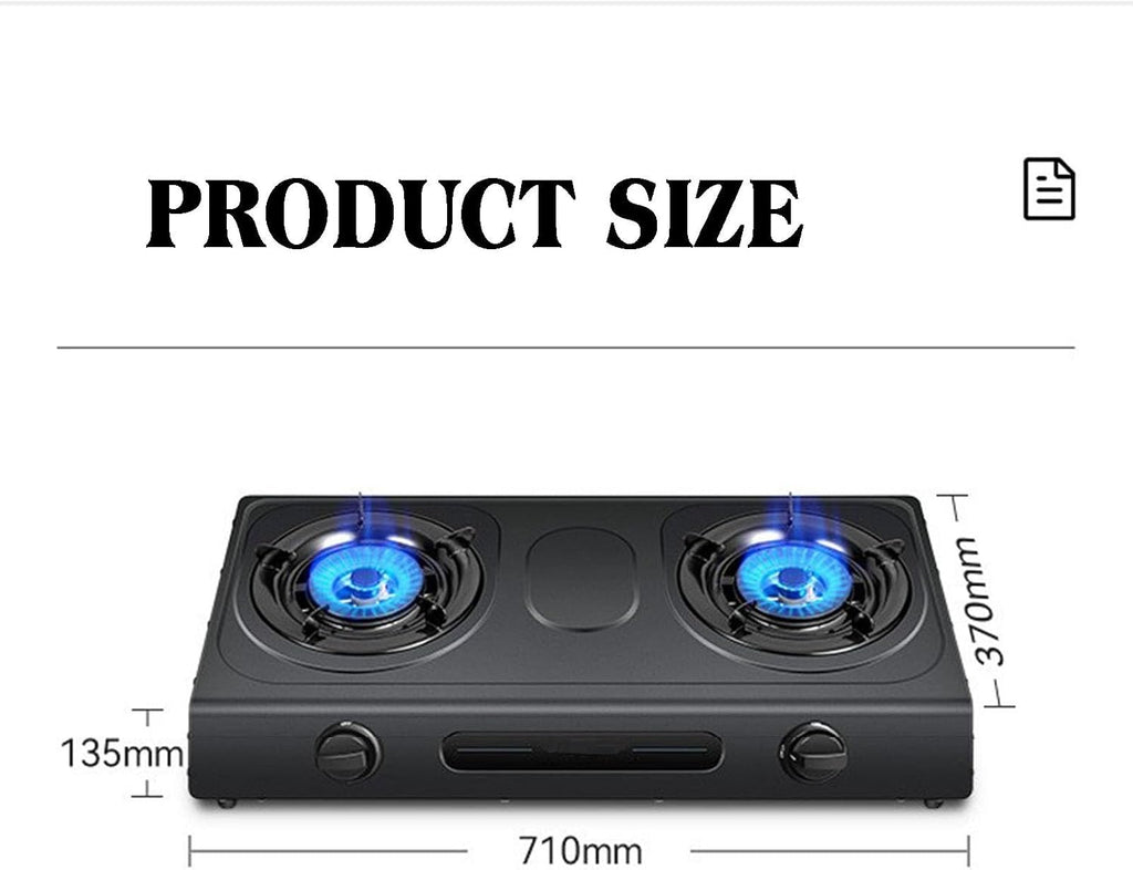 NIKKHO Gas Stove,2 Stove Eyes Burner,Suitable for Home and Commercial Use,NG/LPG Convertible,with Flame Out Protection,Suitable for Home and Outdoor (Color : LPG), 54768