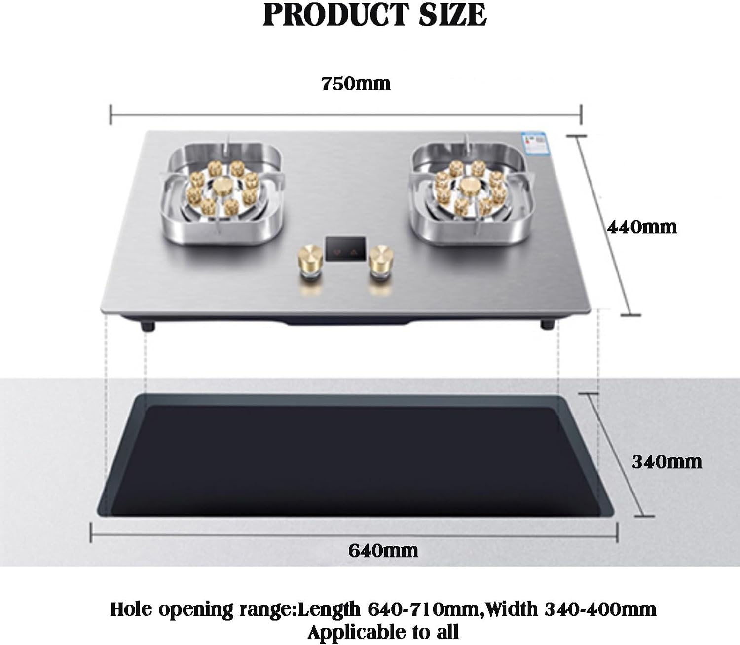 NIKKHO Gas Cooktop,2 Burners Gas Hob,with Timer Function,7.2KW NG/LPG Gas Stove,for Caravan Home Camping Catering,Electronic Pulse Type Gas Stove (Color : NG), 54768