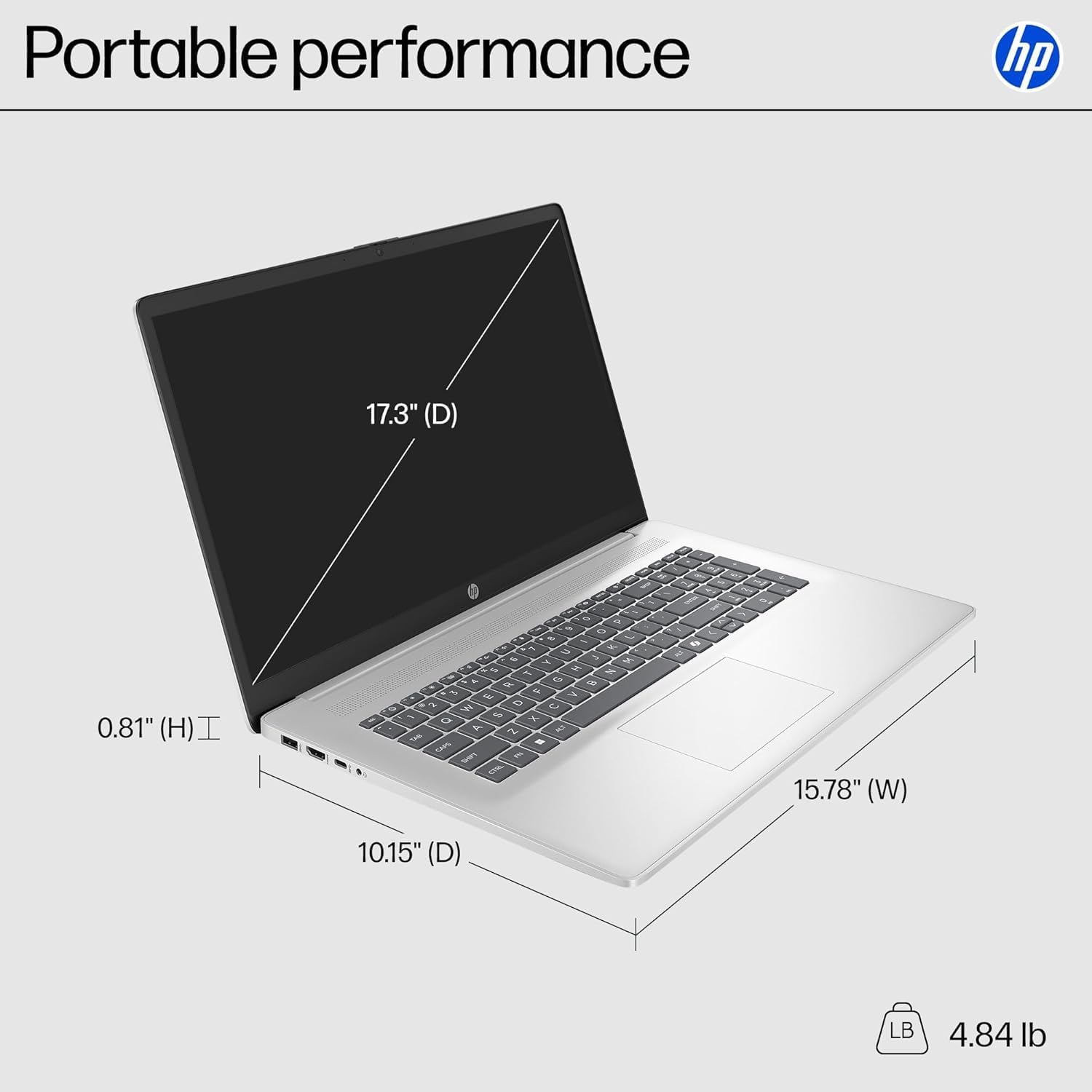 HP 17.3' Touchcreen Laptop - Backlit KB and Fingerprint Reader - Intel 13th 10-Core i5-16GB RAM, 1TB SSD - Win 11 Home and Microsoft 365 Web w/o Mouse