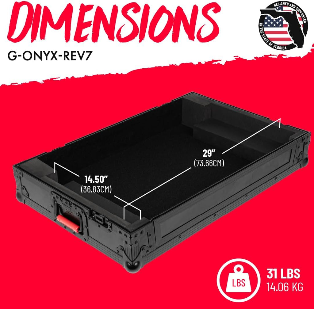 Gator Cases ONYX Series Flight Case Designed for Pioneer DJ DDJ-REV7 with Reccessed Twist Latches and Rubber-Gripped Handles (G-ONYX-REV7)