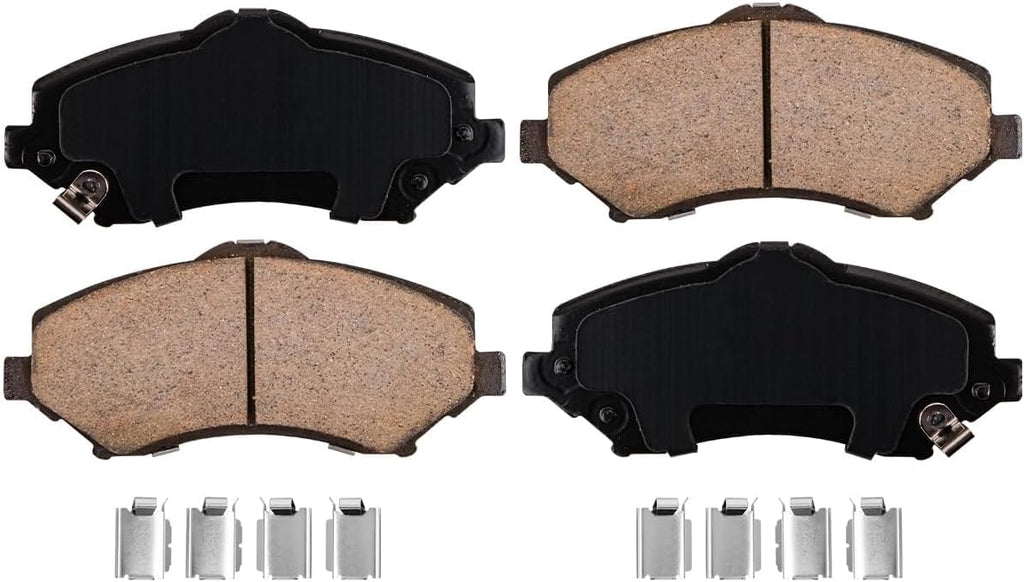 Detroit Axle - 4pc Front Brake Kit for 2009-2012 Dodge Nitro 2008-2012 Jeep Liberty, 2010 2011 Drilled and Slotted Disc Brake Rotors Ceramic Brakes Pads with Hardware Replacement : 13.07' inch Rotor
