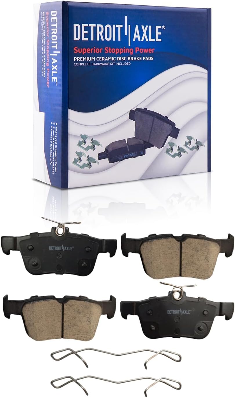 Detroit Axle - Brake Kit for 2019-2020 Ford Police Responder Hybrid, Disc Brake Rotors Ceramic Brakes Pads with Hardware Replacement : 12.44' inch Front and Solid Rear Rotor