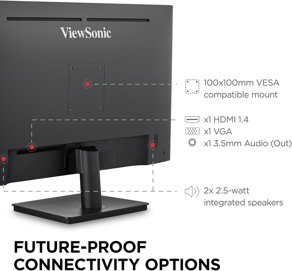 ViewSonic VA3209M 32 Inch IPS Full HD 1080p Monitor with Thin Bezels, 75Hz, Eye Care, HDMI, VGA (Renewed)