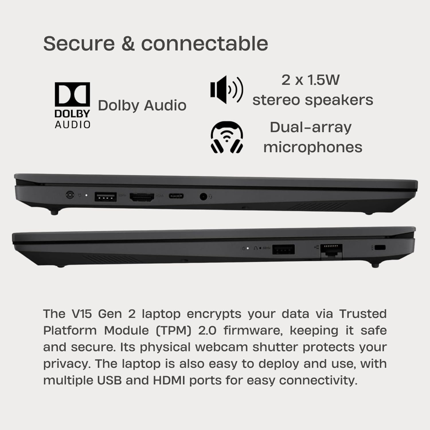 Lenovo V15 Business Laptop Computer | 2025/2026 Edition | Intel Pentium 4-Core Processor | 15.6 FHD Screen (1920 x 1080) | 16GB RAM | 2TB SSD | Ethernet RJ-45 | Windows 11 Pro with Microsoft Office