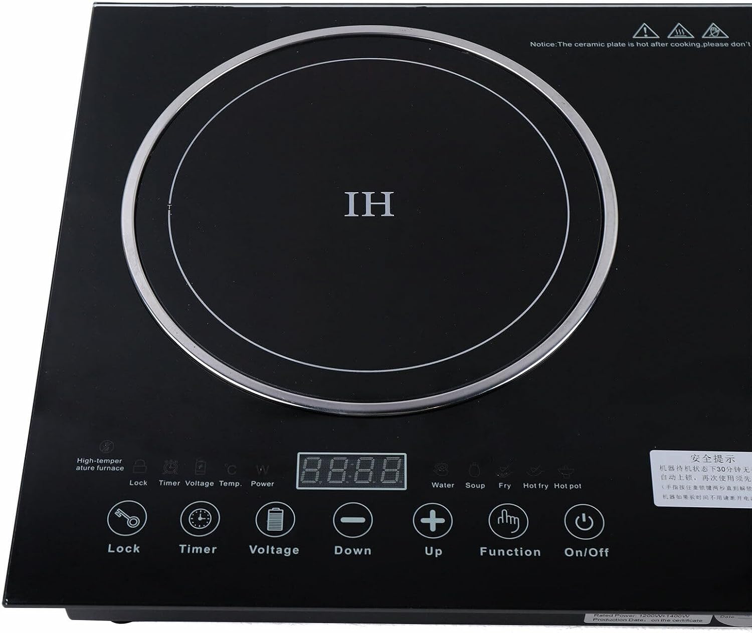 2 Burner Electric Cooktop 110v, Touch Type Keys, One-key Type Firepower Control, Multiple Cooking Function, Easy to Operate, 8 Gear Firepower, for Commercial Home