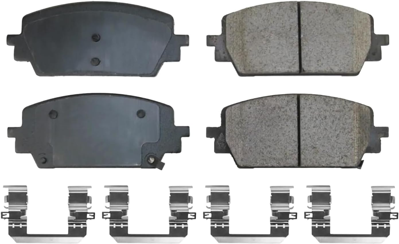 Detroit Axle - 2.5L Front Brake Kit for 2021-2024 Genesis G80, 2022-2025 GV70, Drilled and Slotted Disc Brake Rotors Ceramic Brakes Pads with Hardware Replacement: 13.58' inch Rotor