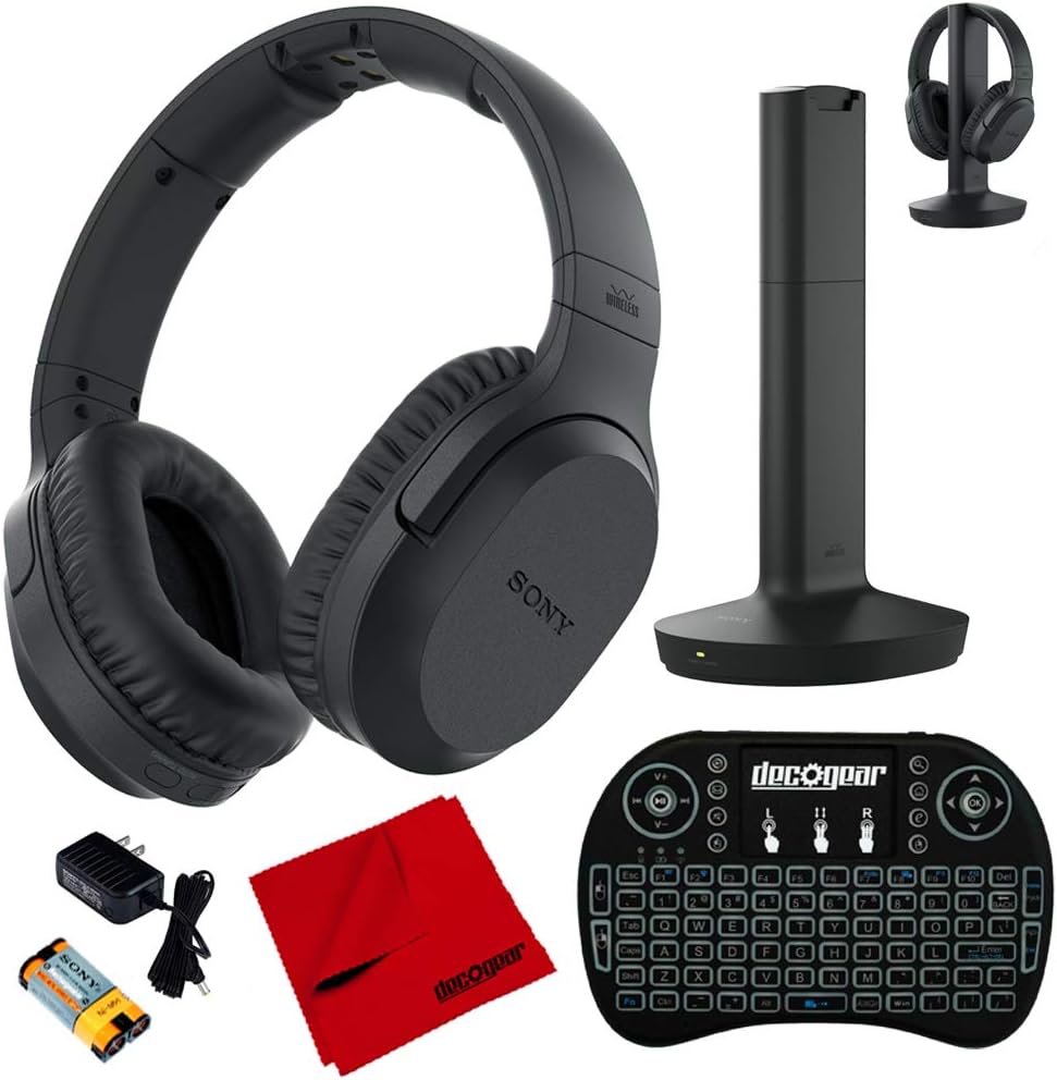 Sony RF400 Wireless Home Theater Headphones w/Deco Gear Accessories Bundle