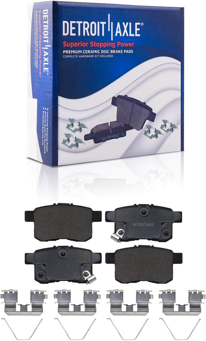 Detroit Axle - Brake Kit for 2008-2012 Honda Accord Drilled and Slotted Brake Rotors Ceramic Brakes Pads 2009 2010 2011 Replacement: 11.10' inch Front and Rear Rotors