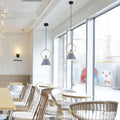 Minimalist Led Colorful Pendant Lamp Metal Leather Suspension Cylinder Hanging Lights Compatible with Bedroom Dining Cafe Bar Wrought Iron Chandelier Ceiling Lamp Fixture(Gray)