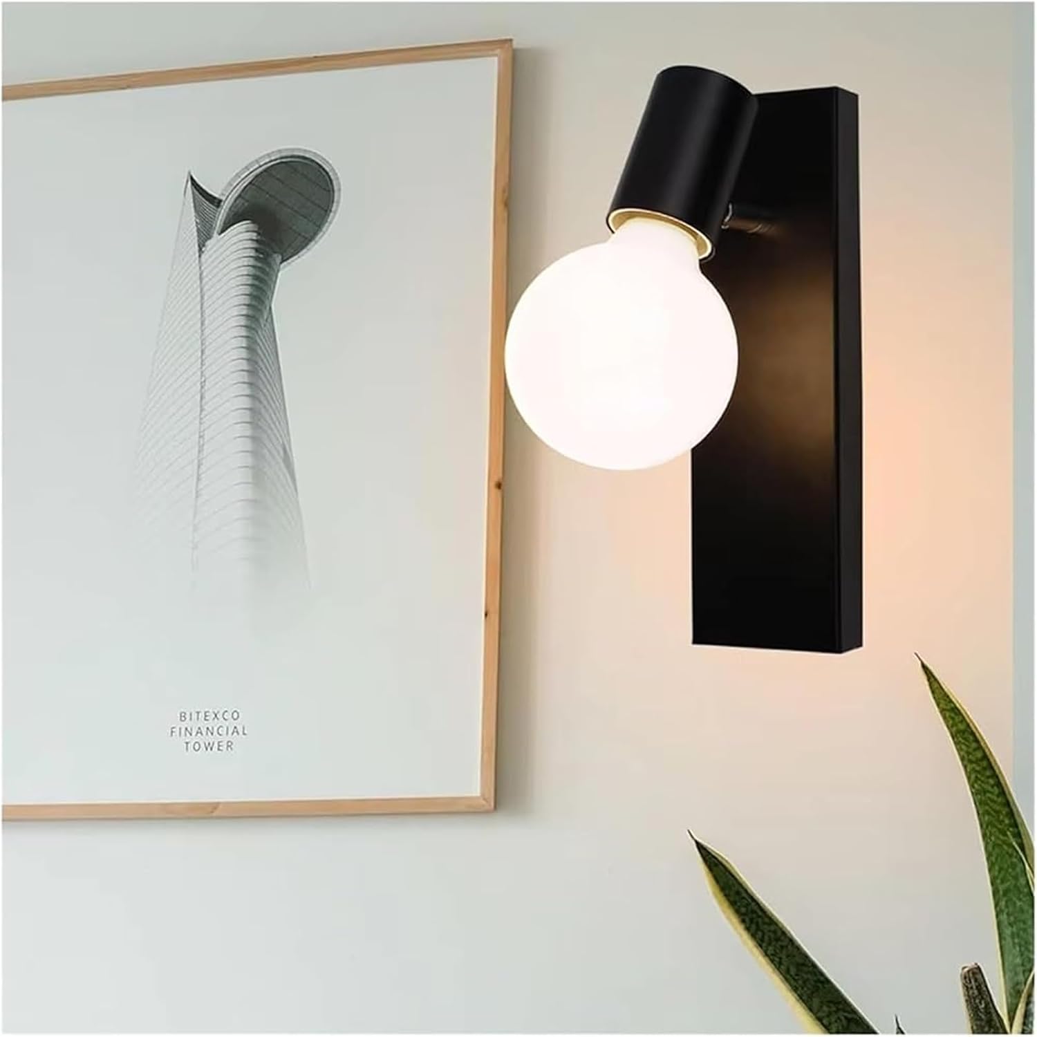 Wall Light Fixtures Nordic Wrought Iron Wall Lamps Retro Bedside Wall Sconces Vintage Indoor for Bedroom Living Room Home Decor Decorative Interior Lighting(Black)