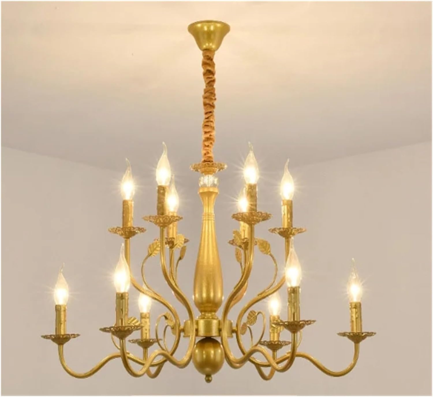 Modern Black/Gold Wrought Iron Candle Light Retro Europe and America 6 12 Lights Chandelier Dining Room Chandelier,Dining Light Fixtures