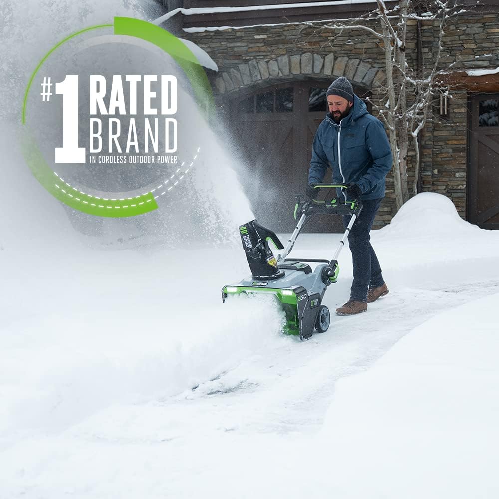 EGO POWER+ 21' Electric Snow Blower, Cordless Steel Auger, Includes (2) 56V 5.0Ah Batteries and Dual Port Charger - SNT2112