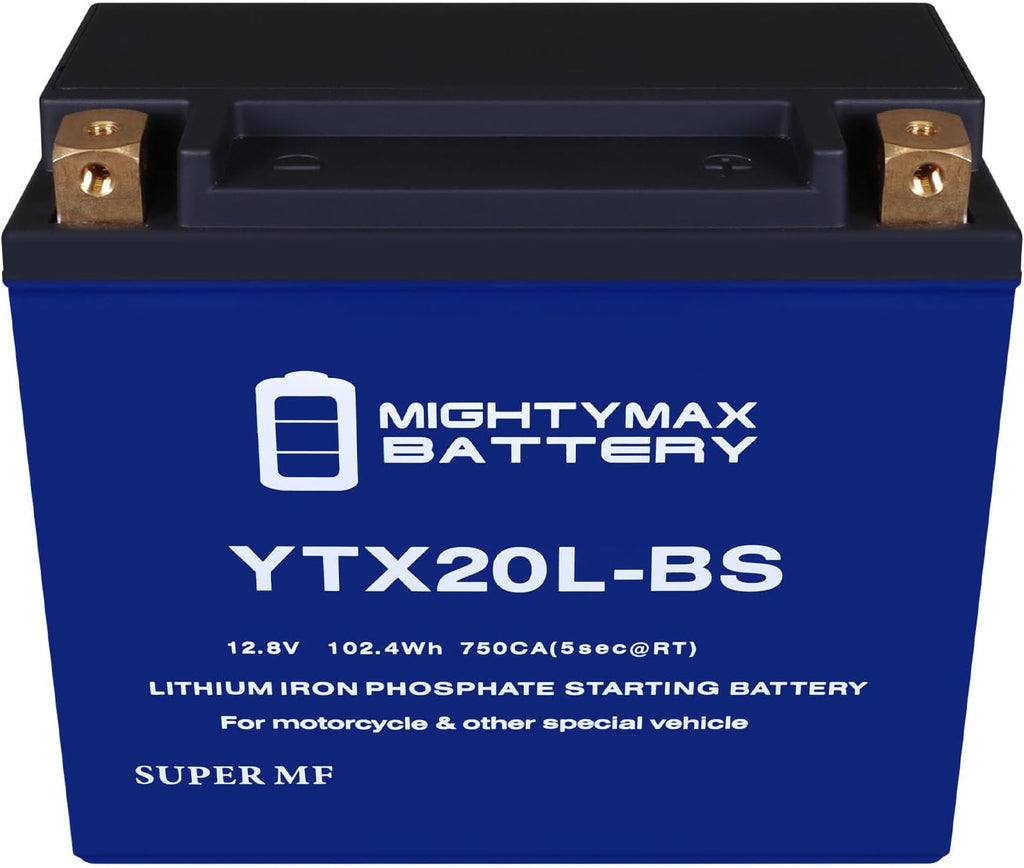 Mighty Max Battery Mighty Max Battery YTX20L-BS LIFEPO4-12 Volt 18 AH, 570 CCA, Lithium Iron Phosphate (LiFePO4) Battery