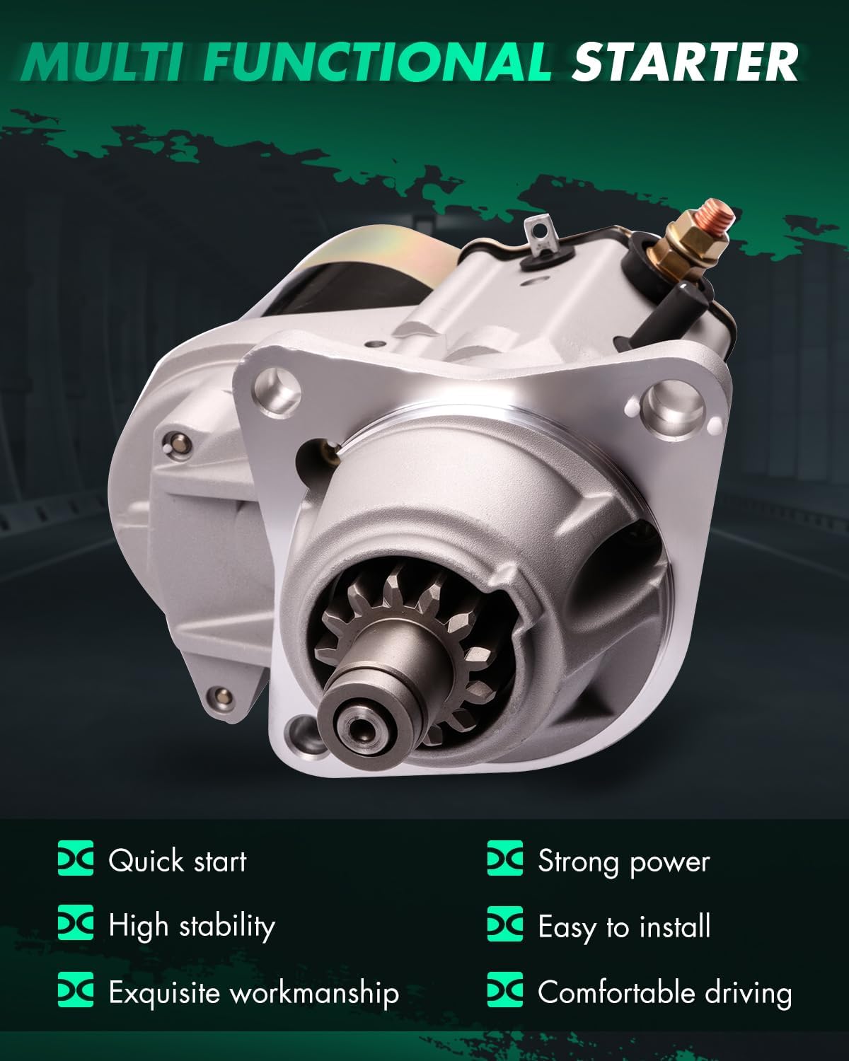 SCITOO Starter Motor SND0027 16658N for CASE Loaders -Backhoe 480C/480D/480LL Construction King 1979-1988 Loaders 580SD All Uni-Loaders 1835B ‎2.5kW/12 Volt CW 13-Tooth Pinion