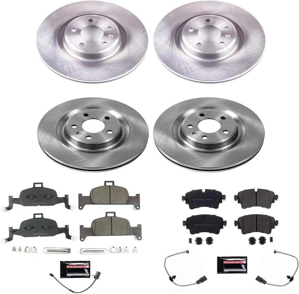 PowerStop Front and Rear Brake Kit for Audi Q5 2018-20 - Z17 Ceramic Brake Pads & Disc Rotors Replacement, KOE8552