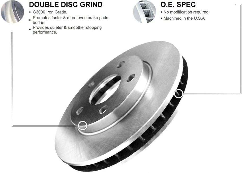 R1 Concepts Front Brake Kit Fits 2007 Mercedes-Benz E280; 2004-2005 Mercedes-Benz E320; 2006 Mercedes-Benz E350; 2009 Mercedes-Benz E350| Semi Met Brake Pads and Blank Brake Rotors| 12.0' Front