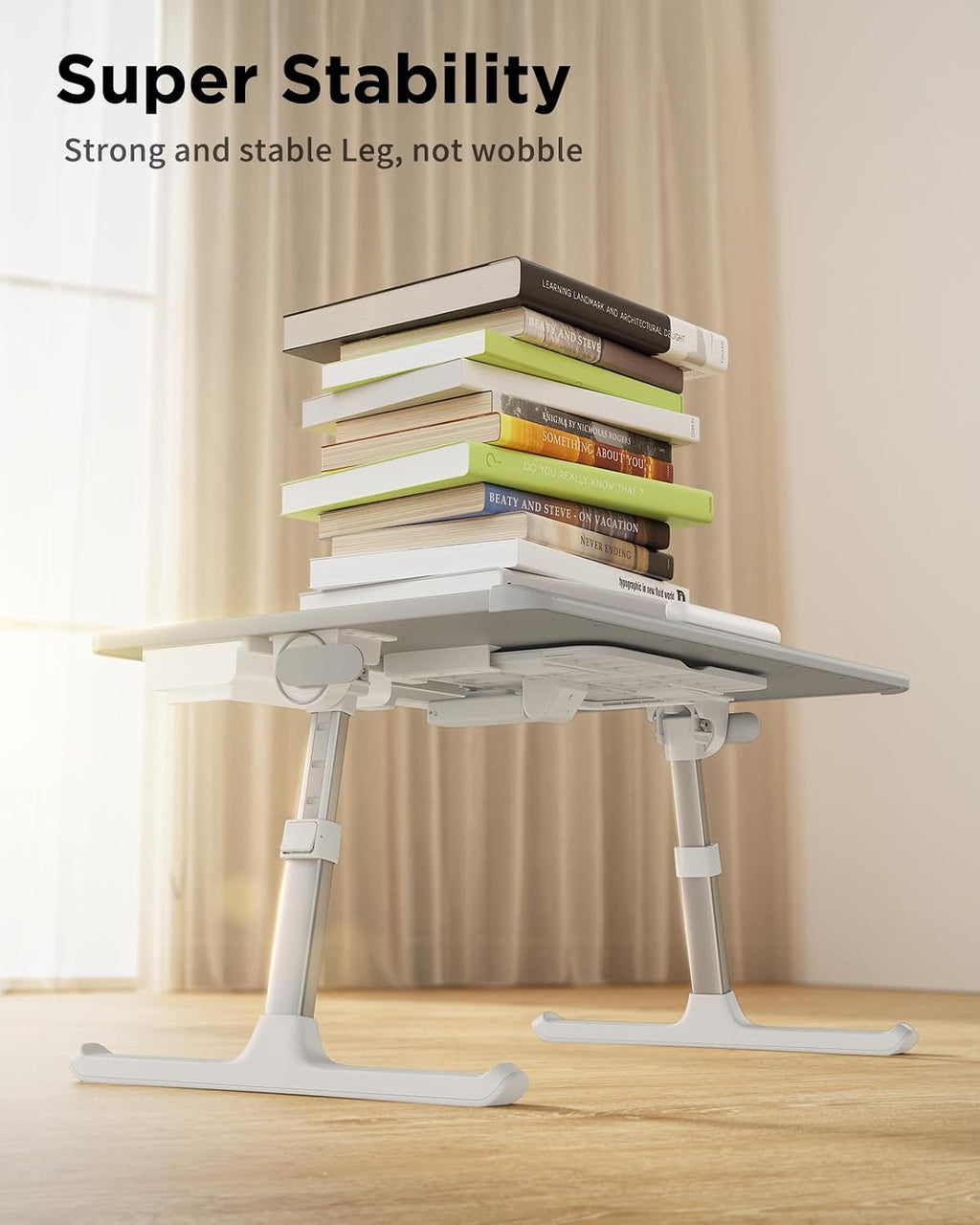 SAIJI Laptop Desk for Bed [Premium XXL Extra Large] with Upgraded Height Angle Adjustable Book Stand,Multi-Purpose Lapdesk Bed Tray Desk for Working Writing Reading Drawing (Grey)