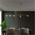 Wrought Iron led Chandelier Modern Black Gold Long Strip 4 Lights Dining Room Kitchen bar - Hanging Light fixtures, Single Chandelier