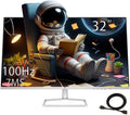 HP Monitor 32' VA Panel, FHD(1920X1080), Anti-Glare Display, 100Hz Refresh Rate, 7 MS Response Time, 2 x HDMI 1.4, 1 x VGA, 16:9 Aspect Ratio, Silver, with HDMI Cable