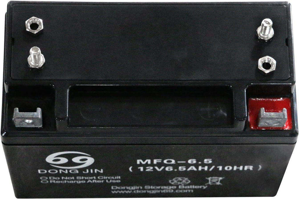4 Pack MFQ-6.5 12V 6.5AH /10HR AGM Battery for Powersports ATV, Motorcycle, Moped Scooter, Lawn Mower,Go Kart, Golf Cart, Generator,Mini Bike,Quad Buggy Nut and Bolt
