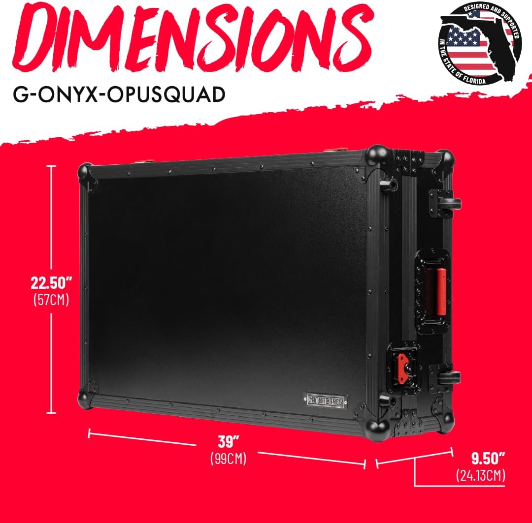 Gator Cases ONYX Series Flight Case with Platform Designed for Pioneer DJ OPUS-QUAD with Reccessed Twist Latches and Rubber-Gripped Handles (G-ONYX-OPUSQUAD)