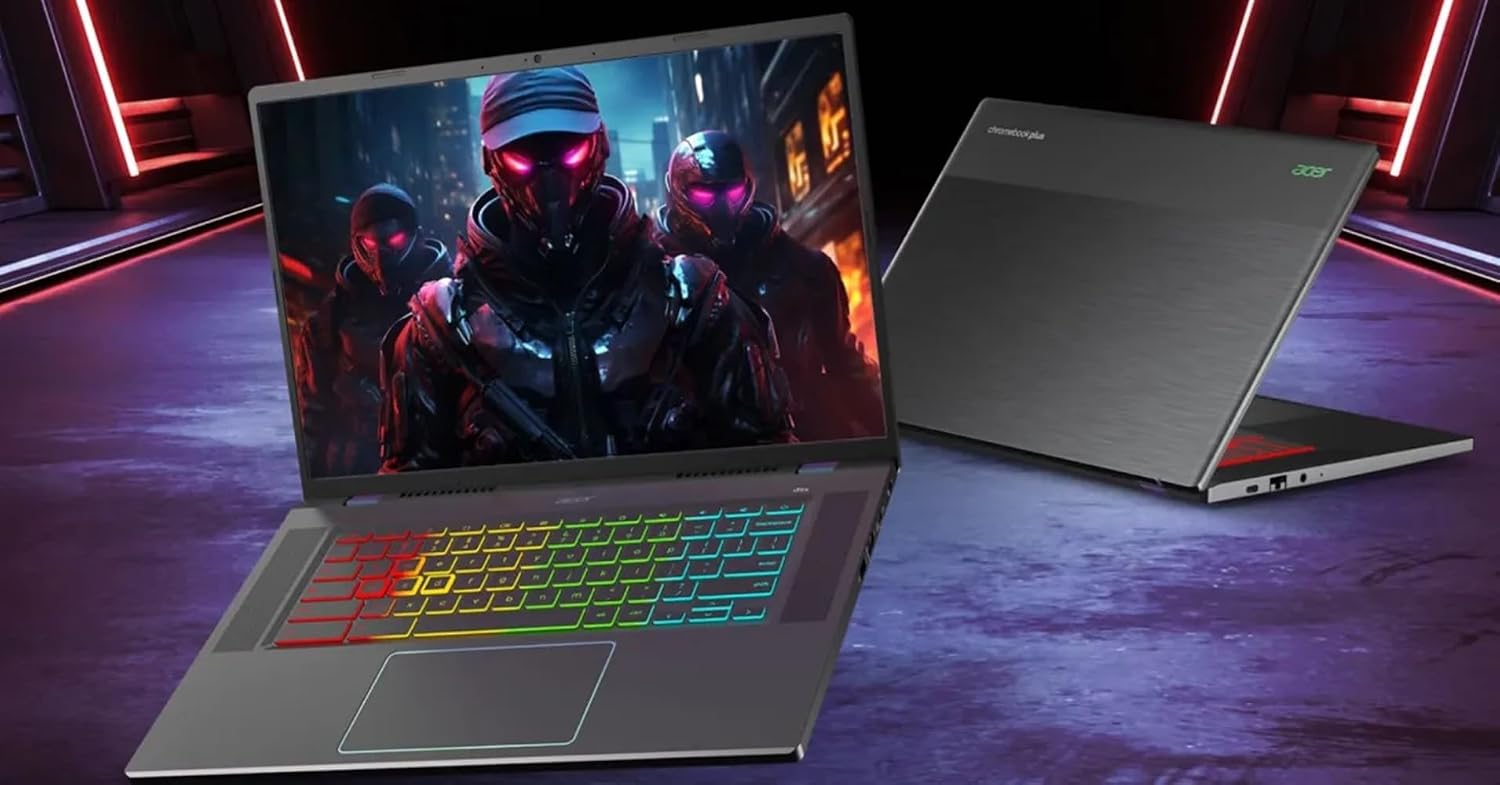 Acer Chromebook Plus 516 GE Cloud Gaming Laptop (16' QHD 120Hz, Intel 10-Core 5 120U, 8GB RAM, 512GB SSD, NVIDIA GeForce NOW) RGB Backlit, 1080p Webcam, WIFI 6E, Chrome OS (Renewed)