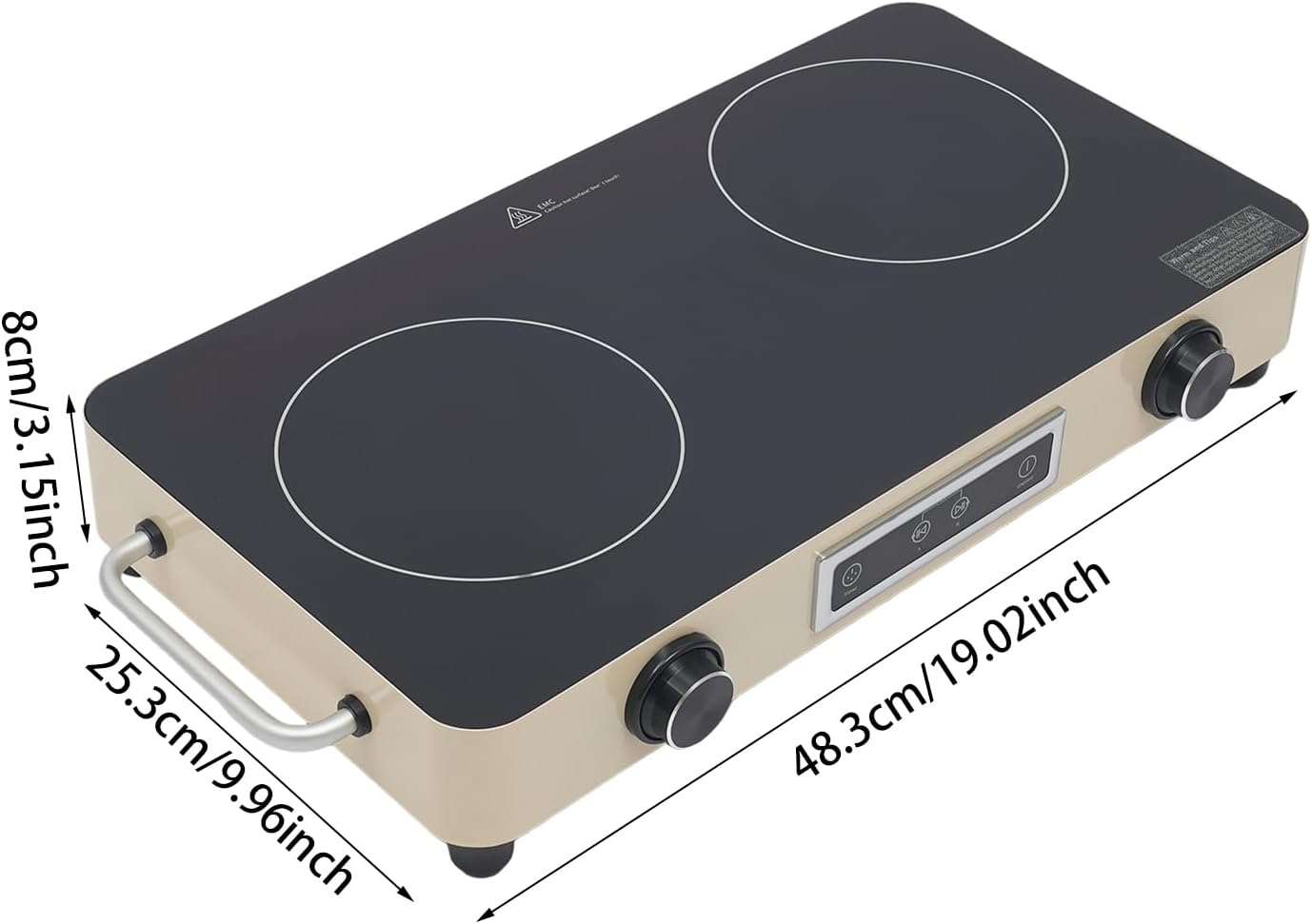 Electric Cooktop Double-burner 10'' Electric Stove Top with Knob Control Electric Countertop Burner with Kids Lock & Timer Cooktop with Plug in Over-Temperature Protection for Kitchens Rvs Apartments