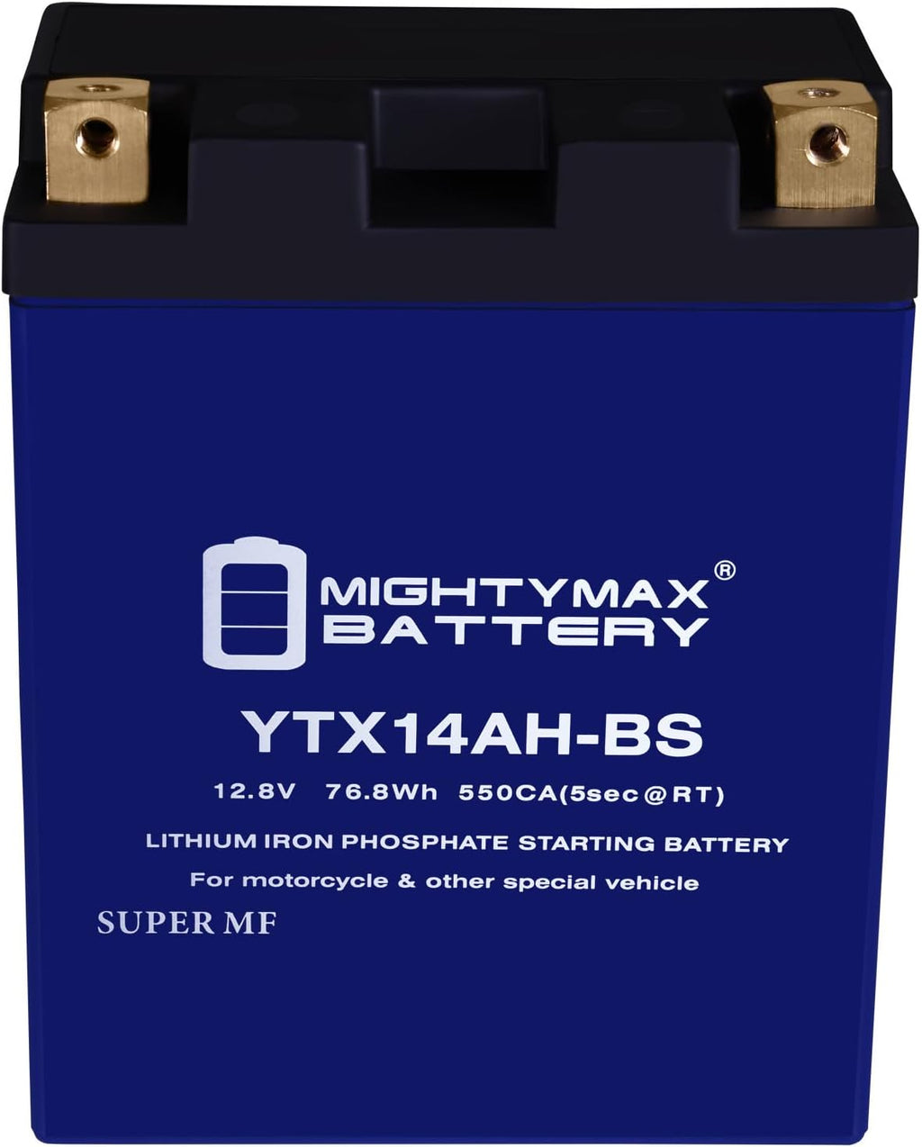 Mighty Max Battery YTX14AH-BS LIFEPO4-12 Volt 12 AH, 400 CCA, Lithium Iron Phosphate (LiFePO4) Battery