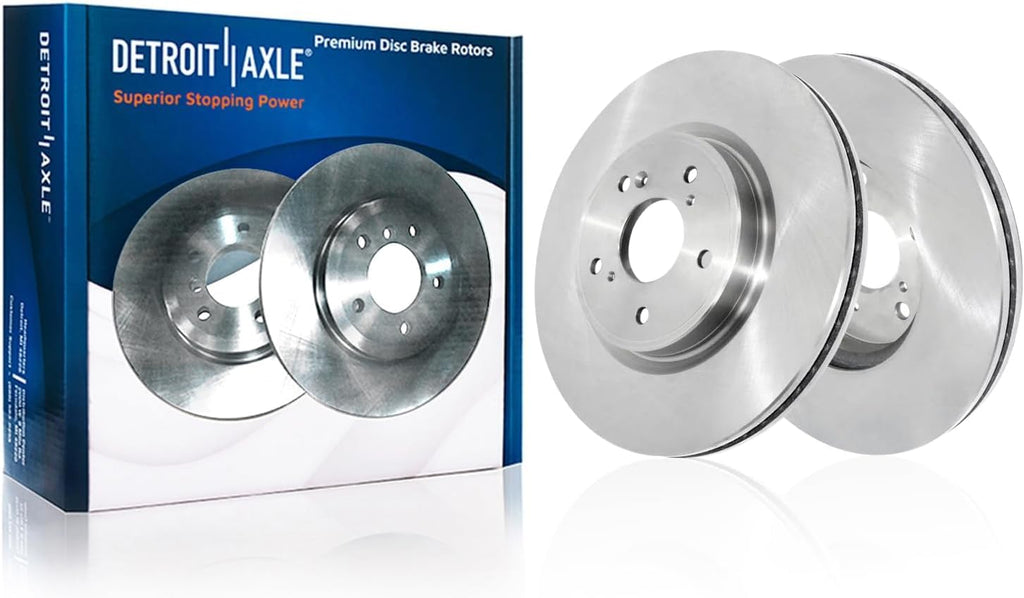 Detroit Axle - 10pc Brake Kit for 2017-2025 Honda CR-V, Disc Brake Rotors Ceramic Brake Pads with Hardware 2018 2019 2020 2021 2022 2023 2024 Replacement: 12.28' inch Front 12.20' inch Rear