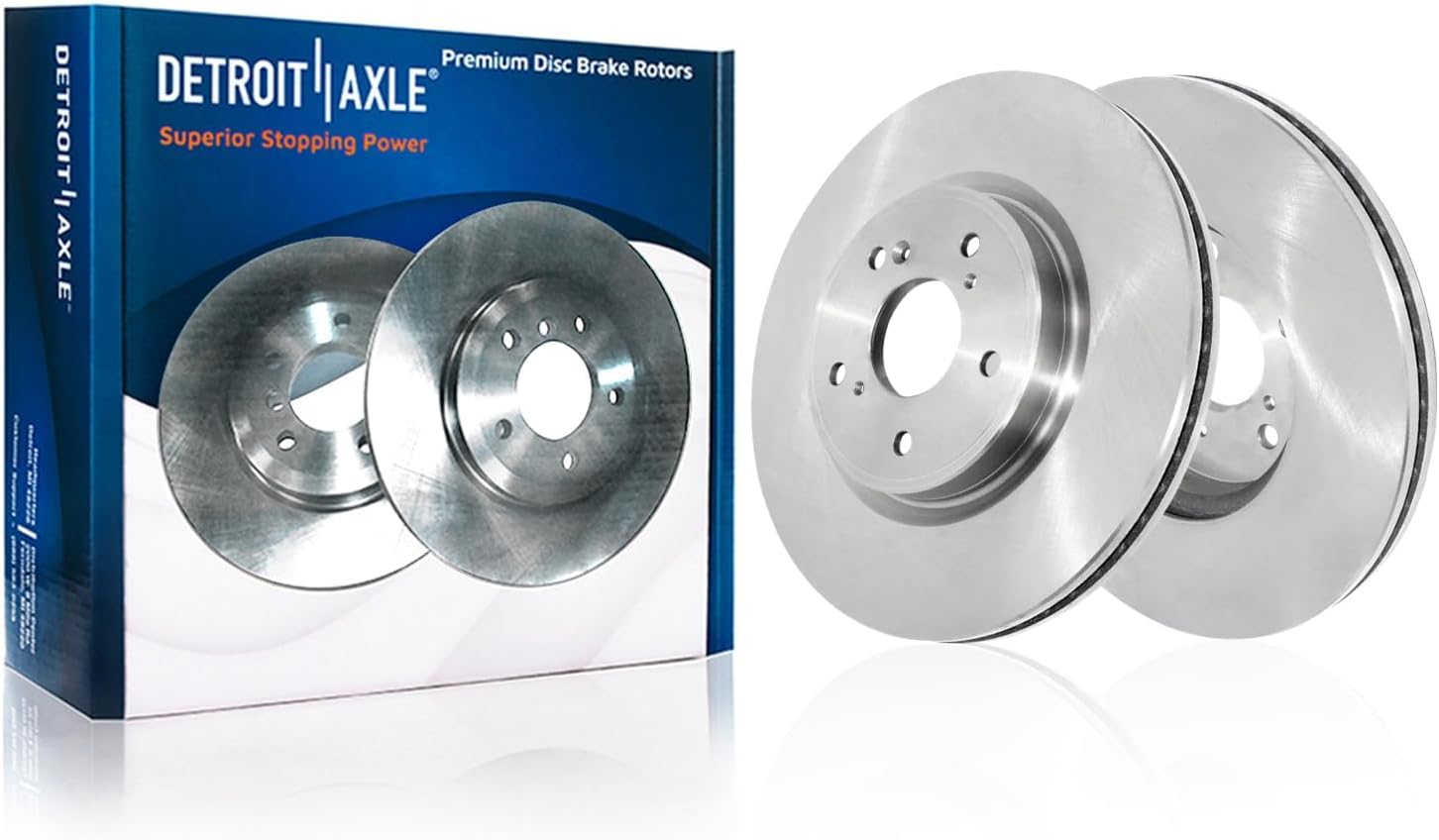 Detroit Axle - 10pc Brake Kit for 2017-2025 Honda CR-V, Disc Brake Rotors Ceramic Brake Pads with Hardware 2018 2019 2020 2021 2022 2023 2024 Replacement: 12.28' inch Front 12.20' inch Rear