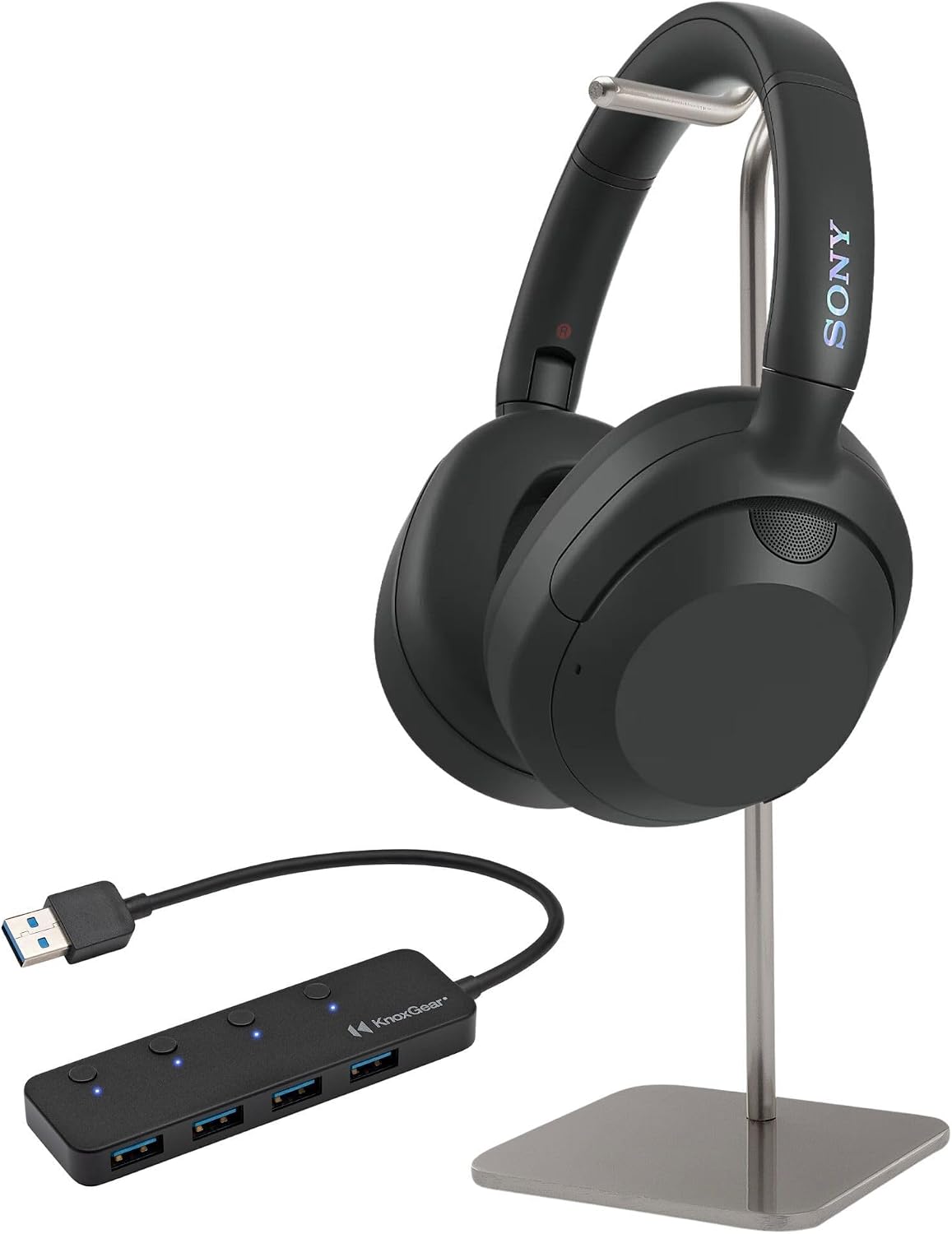 Sony - WHULT900N/B ULT Noise Cancelling Headphones with Headphone Stand and 4-Port