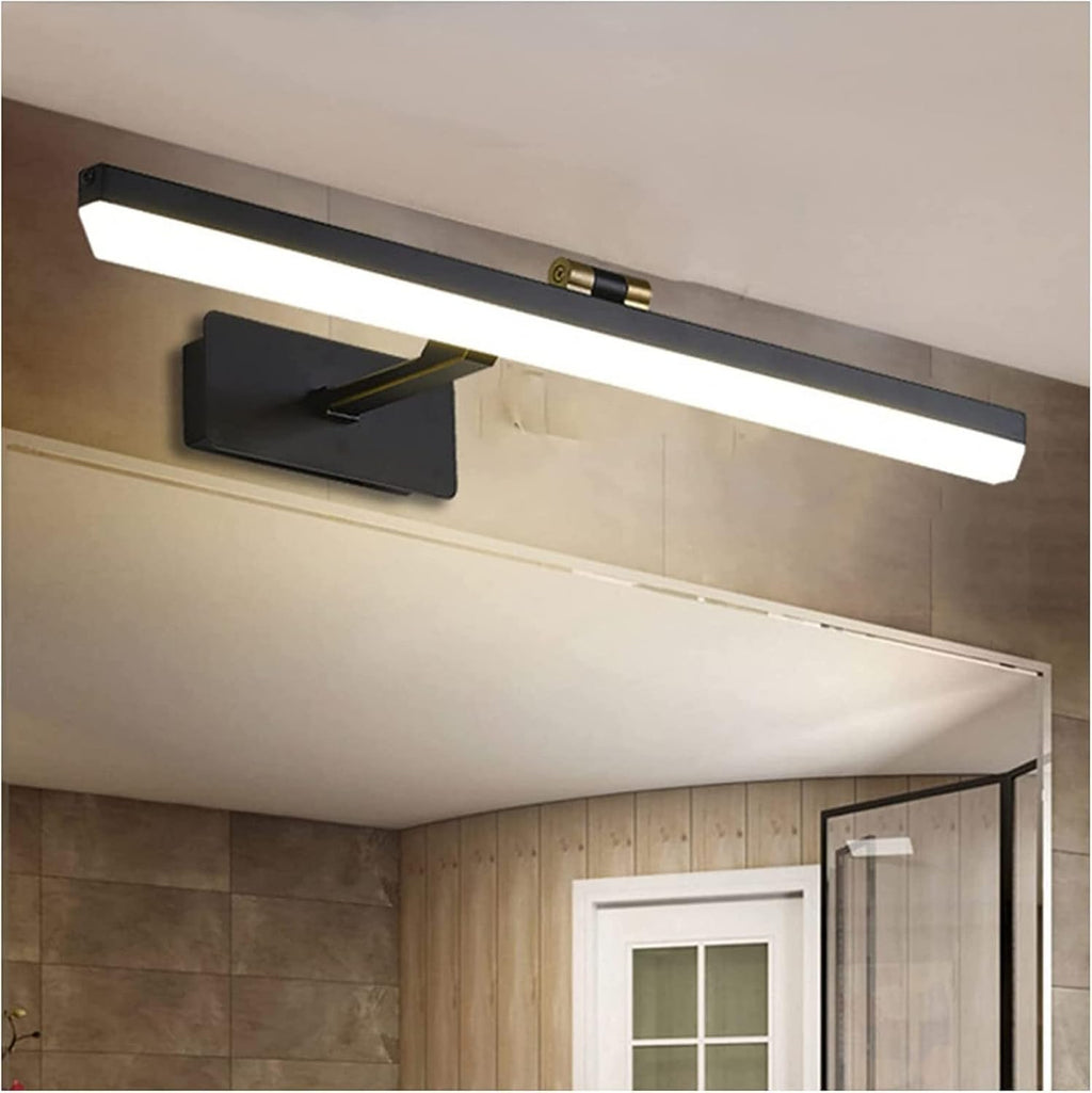 Mirror Light Simple Modern Mirror Front Light European Style Black Wrought Iron Acrylic Home Bathroom Toilet Waterproof Makeup Led Cabinet Lamp Bedside Wall Light, 42cm,Neutral Light,Wall Light (C