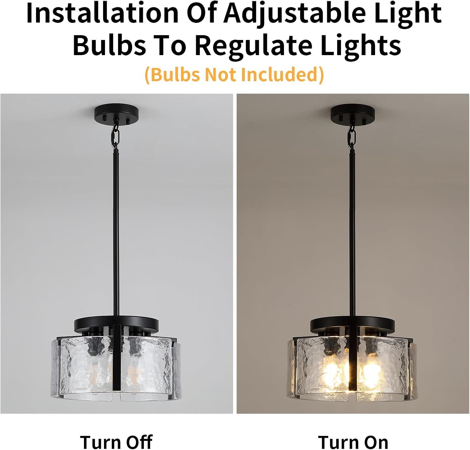 Black Dining Room Light Fixture, 3-Light Glass Drum Chandelier for Entryway, Farmhouse Kitchen Chandeliers Over Table Modern Lighting Fixtures for Foyer Hallway Bedroom Living Room