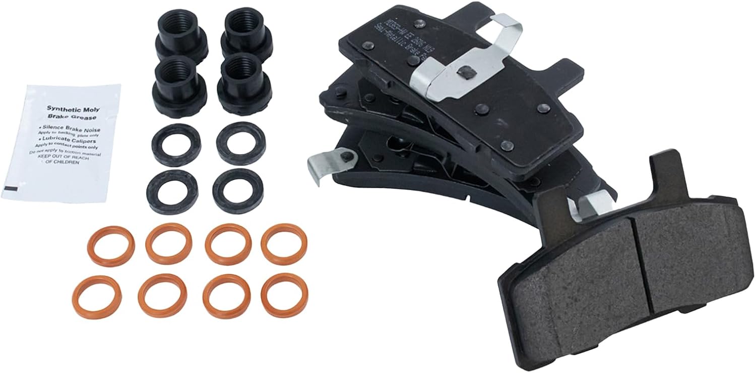 TRQ Brake Pad & Rotor,Shoe & Drum Kit Performance Semi-Metallic Premium G-Coated Front & Rear Compatible with 1995-1999 Chevrolet C1500 1992-1999 C1500 Suburban 1996-2002 Express 1500 GMC Savana 1500