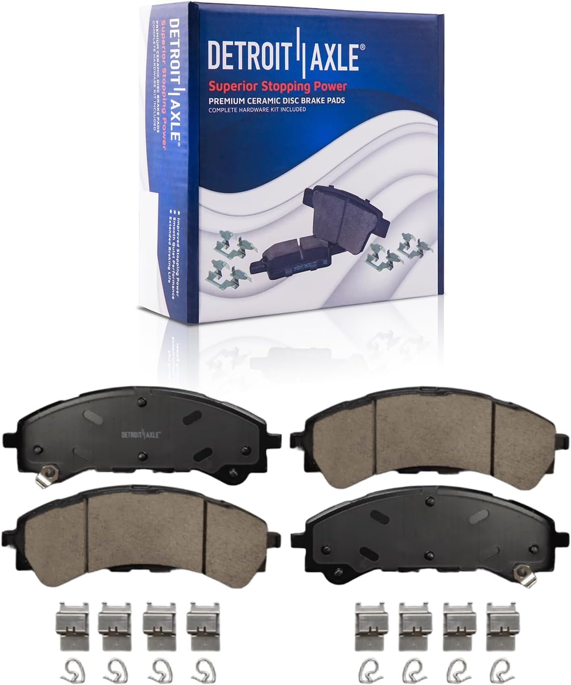 Detroit Axle - 8pc Brake Kit for Ford 2019-2022 Ranger Drilled and Slotted Brake Rotors Ceramic Brakes Pads 2020 2021 Replacement : 12.24' inch Front and 12.13' inch Rear Rotor