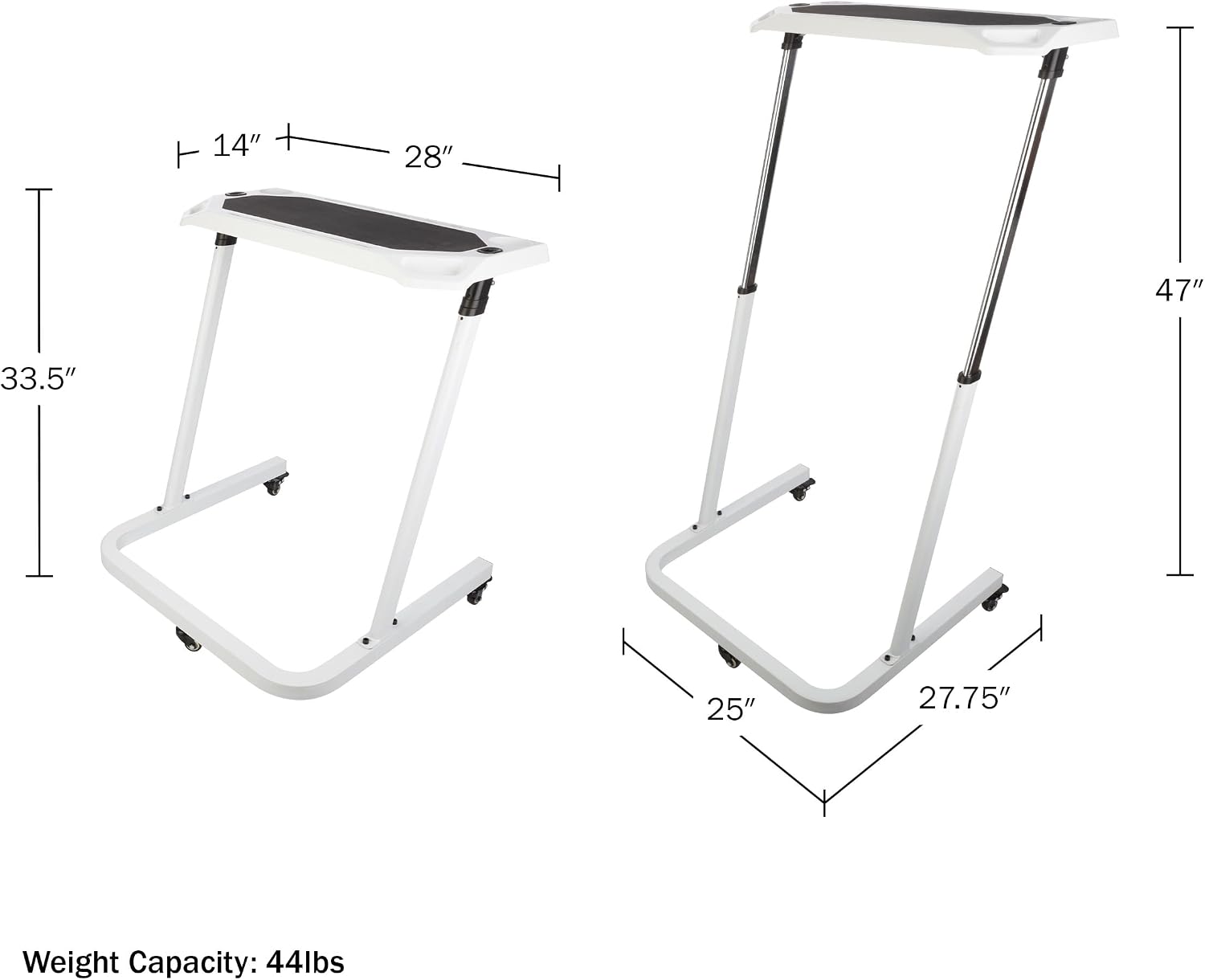 Bike Desk - Rolling Laptop Cart for Stationary Bike or Trainer - Adjustable Standing Desk to Exercise While Working or Watching TV by RAD Cycle