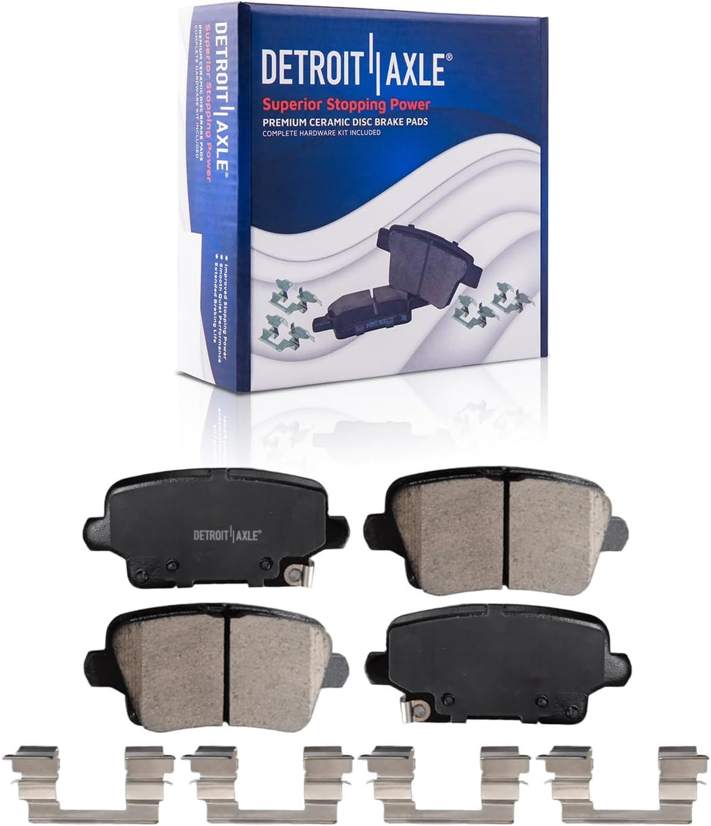 Detroit Axle - 8pc Brake Kit for 2019 Cadillac XT4 Drilled and Slotted Disc Brake Rotors Ceramic Brakes Pads Replacement : 12.64' inch Front and 12.40' inch Rear Rotor