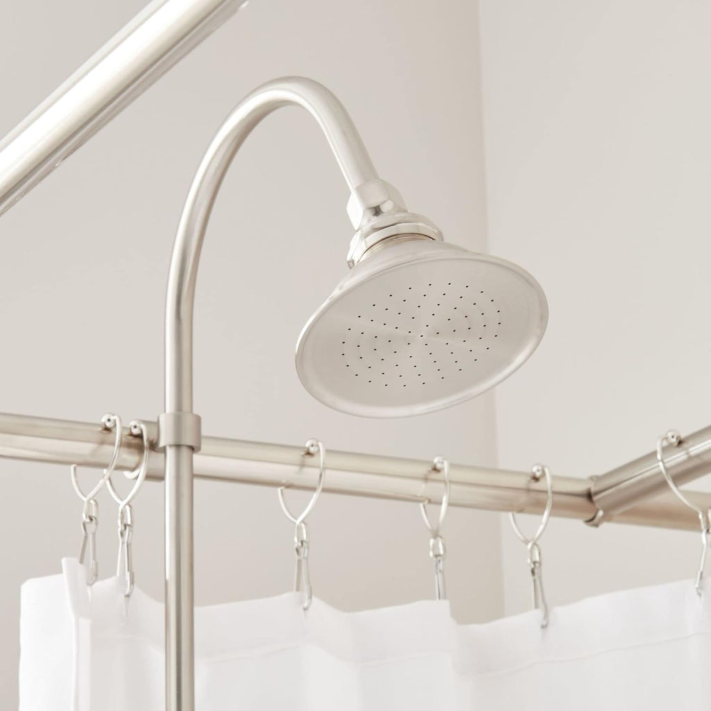 Signature Hardware 483853 Retrofit Showers Trim Package with 4-7/8' Shower Head and Hand Shower Conversion Kit - 60' x 27' Ring - Rough In Included