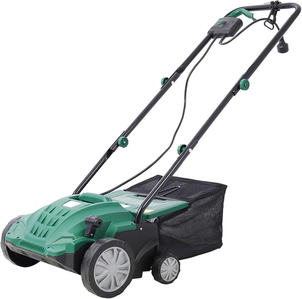 2 in 1 Electric Lawn Dethatcher Scarifier 13-Inch 12 Amp Garden Scarifier with 31.7QT Removable Collection Bag for Lawn Main