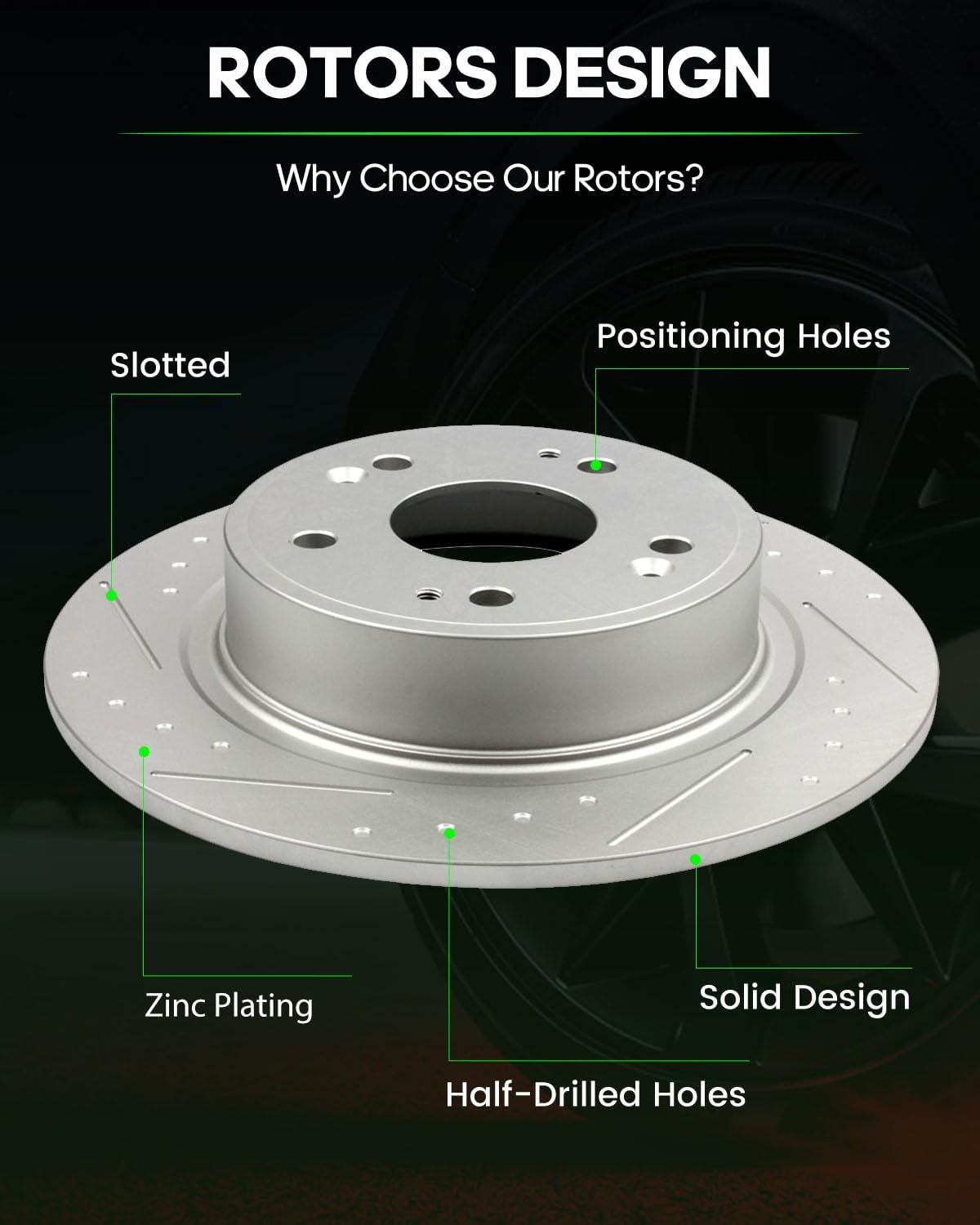 SCITOO Front 11.1' Rear 11.09' Brake Pads and Rotors Kits Fit For Honda For Accord 2008 2010 2011 2012 2014 2015 2016 2017