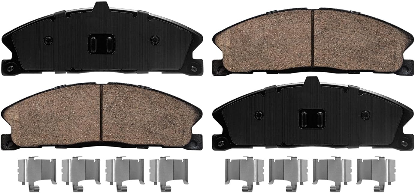 Detroit Axle - 8pc Brake Kit for Ford Flex Taurus Explorer Police Interceptor Sedan Utility Special Service Police Sedan Lincoln MKS MKT, Drilled Disc Brakes Rotors Ceramic Brake Pads with Hardware