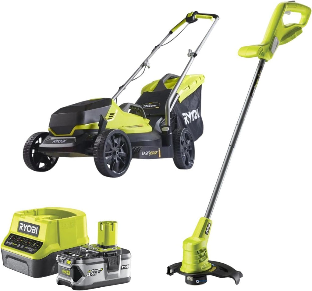 Ryobi RLM1833BLT1825M Lawnmower, Edge Trimmer and Battery Kit (1x4.0Ah)