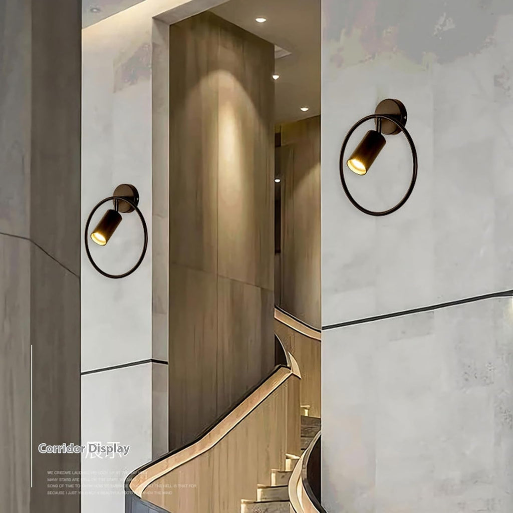 Bathroom Dresser Wall Lamp Wrought Iron Lamp Body,Ring LED Wall Sconce, d LED Wall Lights Fixture Wall Decor,Kitchen Bedroom Living Dining Rooms Corrido Lighting Fixtures