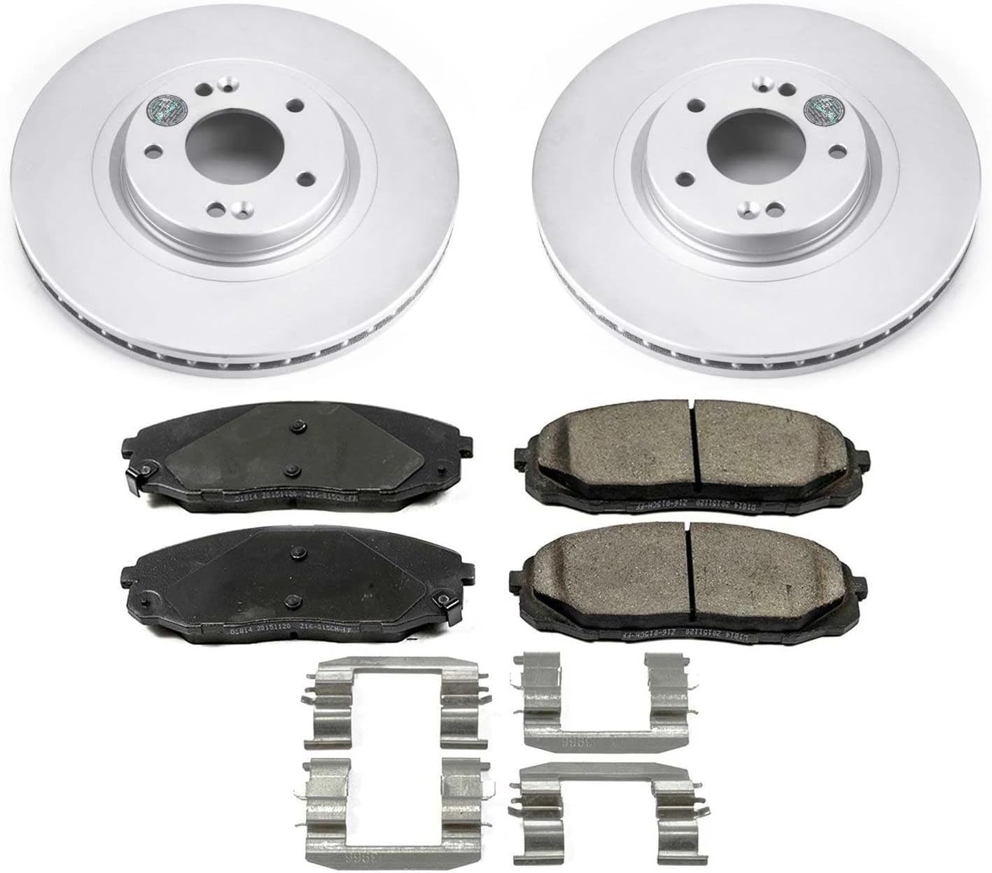 PowerStop Front Brake Kit for Kia Sedona 2015-21 - Fully-Coated Disc Rotors with Z17 Ceramic Brake Pads Replacement, CRK7218
